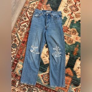 Levi ribcage high rise straight ankle jeans